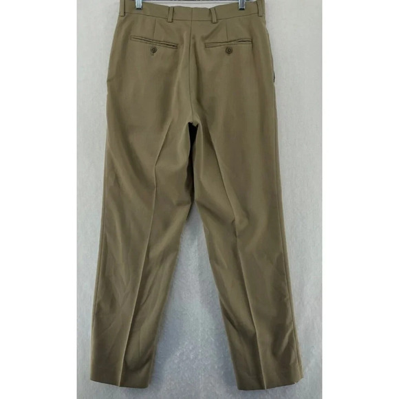 Stafford Pants Men's 32X32 Khaki Brown Classic Fit Straight Highrise Dress Pants - Picture 2 of 12